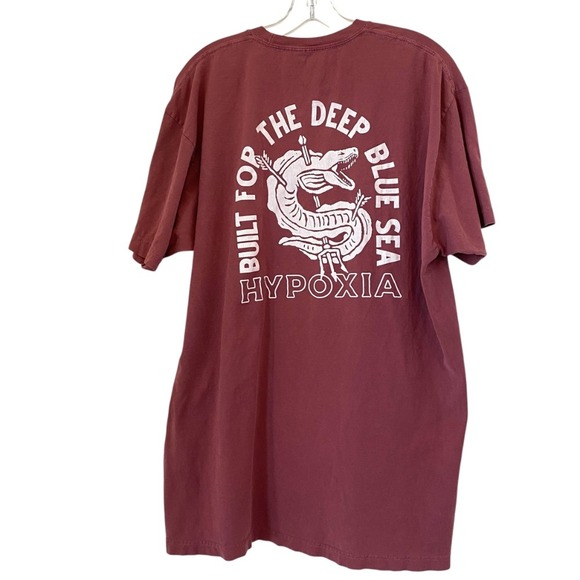 Hypoxia Anguila Pigment T-Shirt Men's Maroon Red XL Spearfishing Cotton Tee - Picture 4 of 13